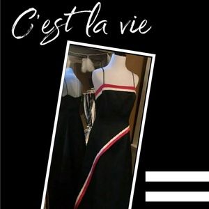 Elegant black long formal dress.